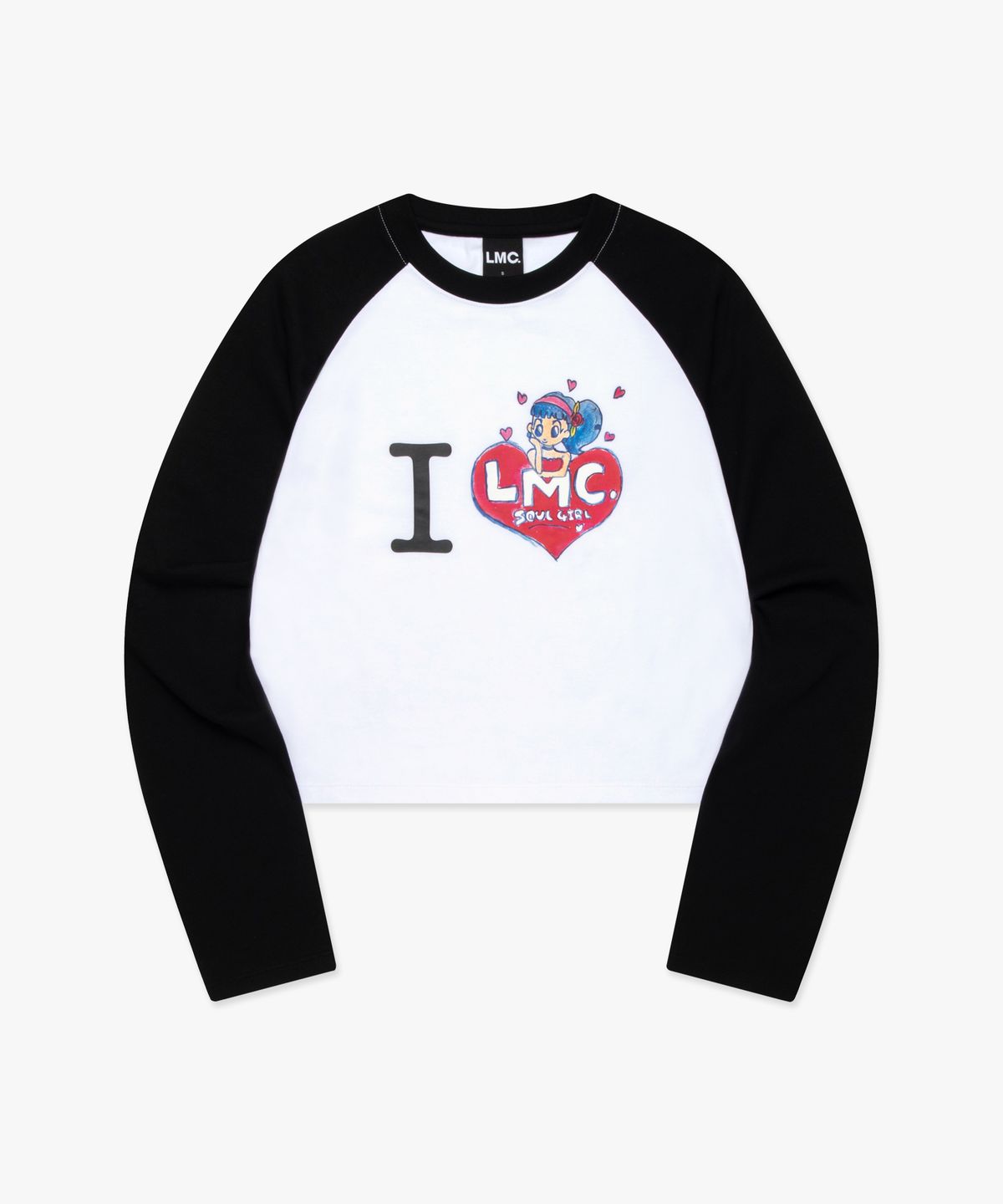 엘엠씨(LMC) LMC X SOULPUSSSYCAT I LOVE CROPPED LONG SLV TEE black