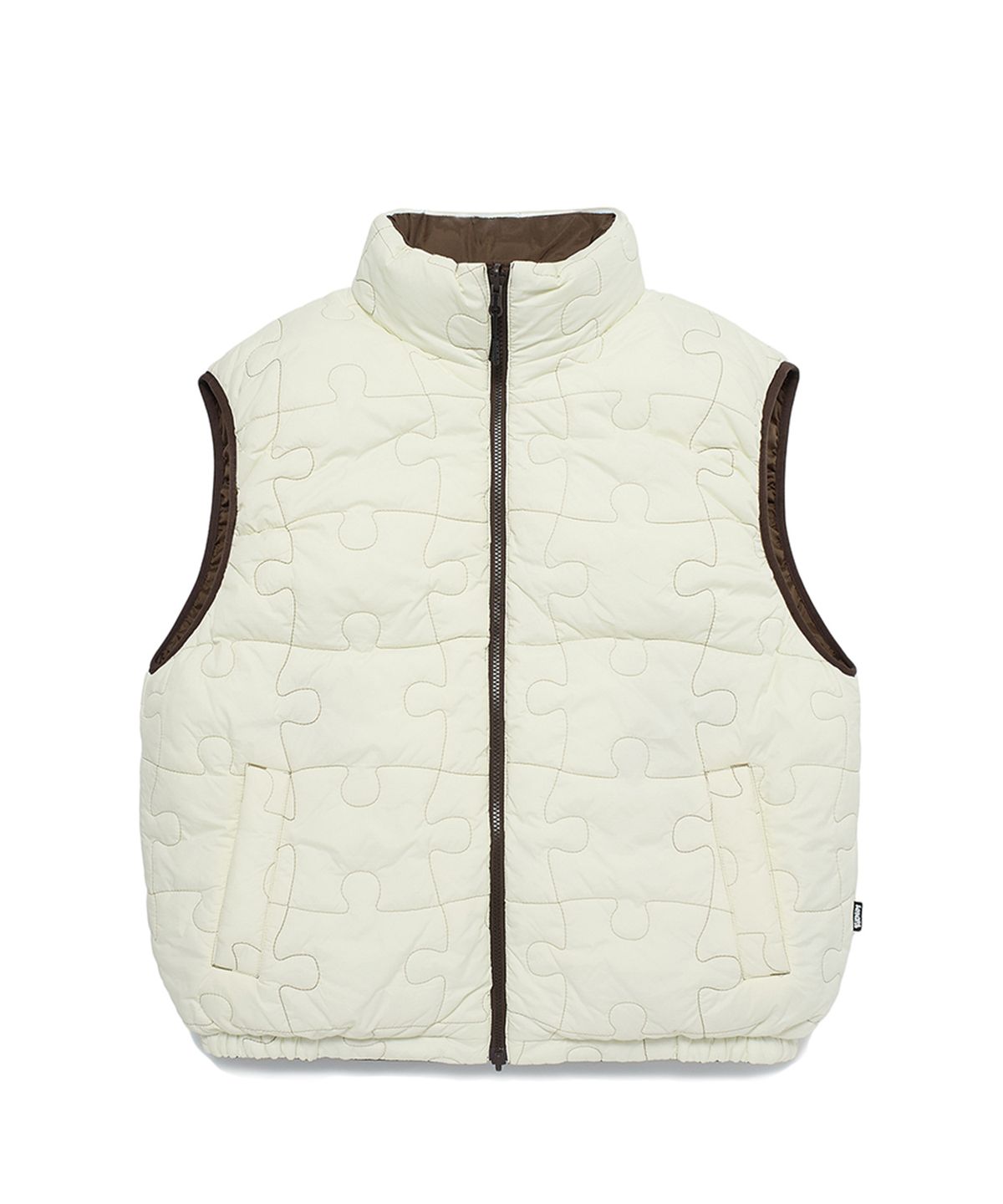 위캔더스(WKNDRS) PUZZLE PUFFER VEST (BEIGE)