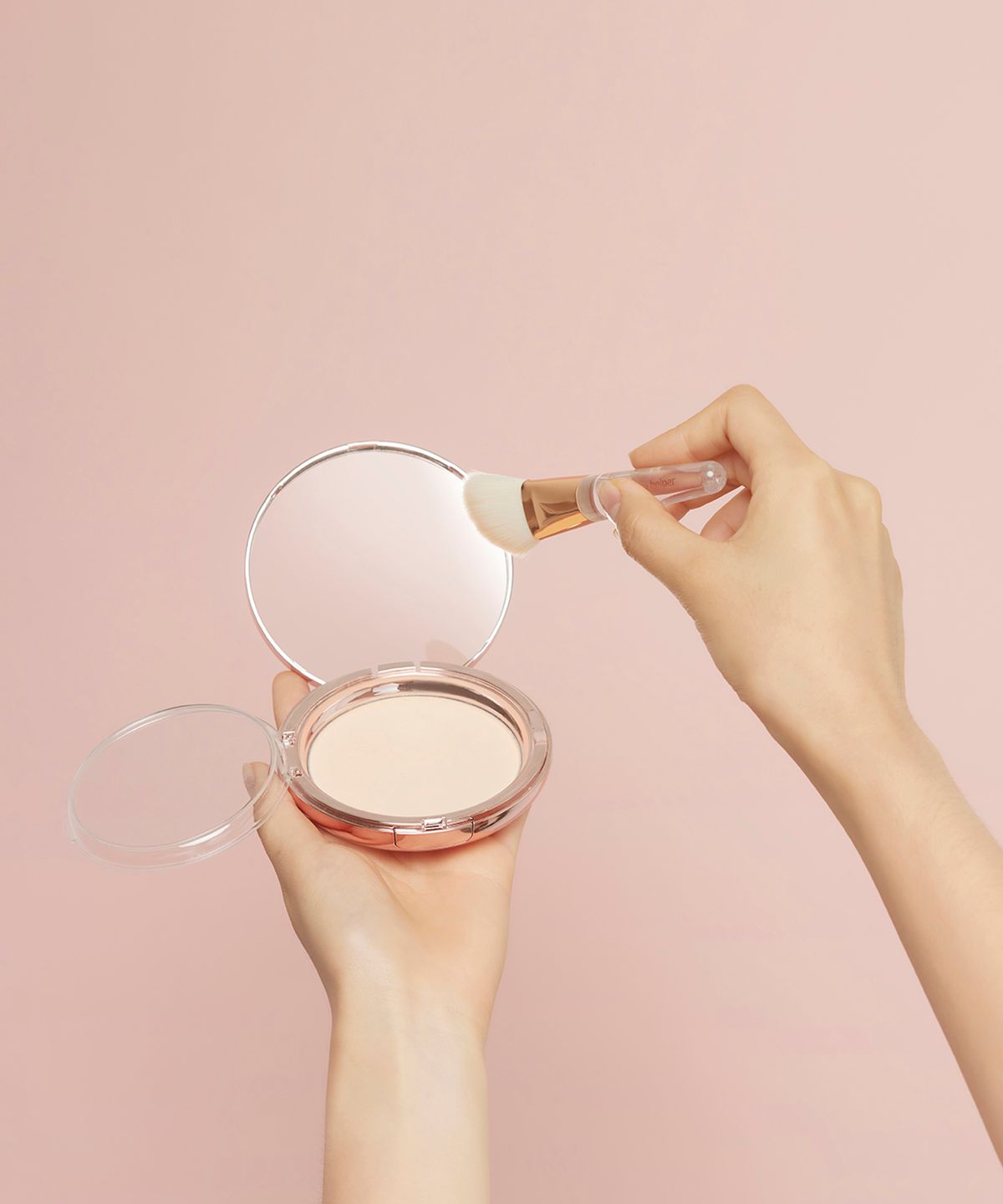 메이크업헬퍼(MAKEUP HELPER) 아트 팩트 오리지널 프로 피니쉬 25g 로즈 라떼 브러쉬 세트