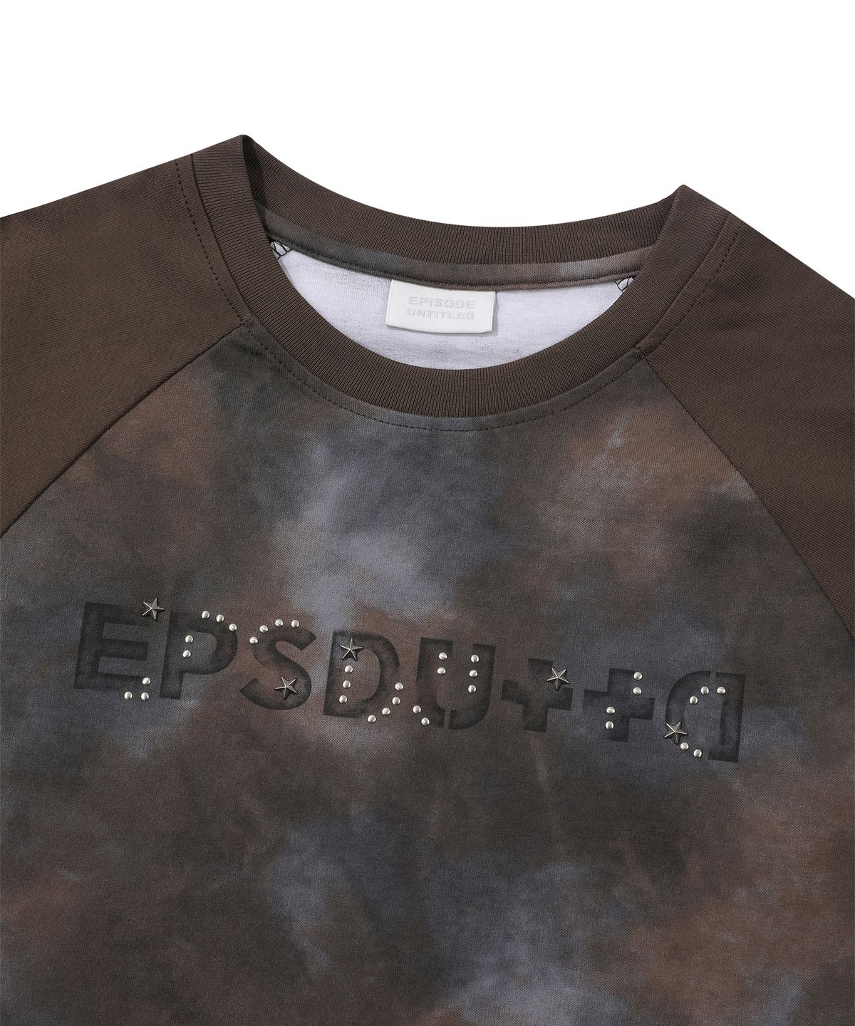 에피소드 언타이틀(EPISODE UNTITLED) CROP SIGNATURE LOGO HOTPIX T-SHIRT_MIX BROWN