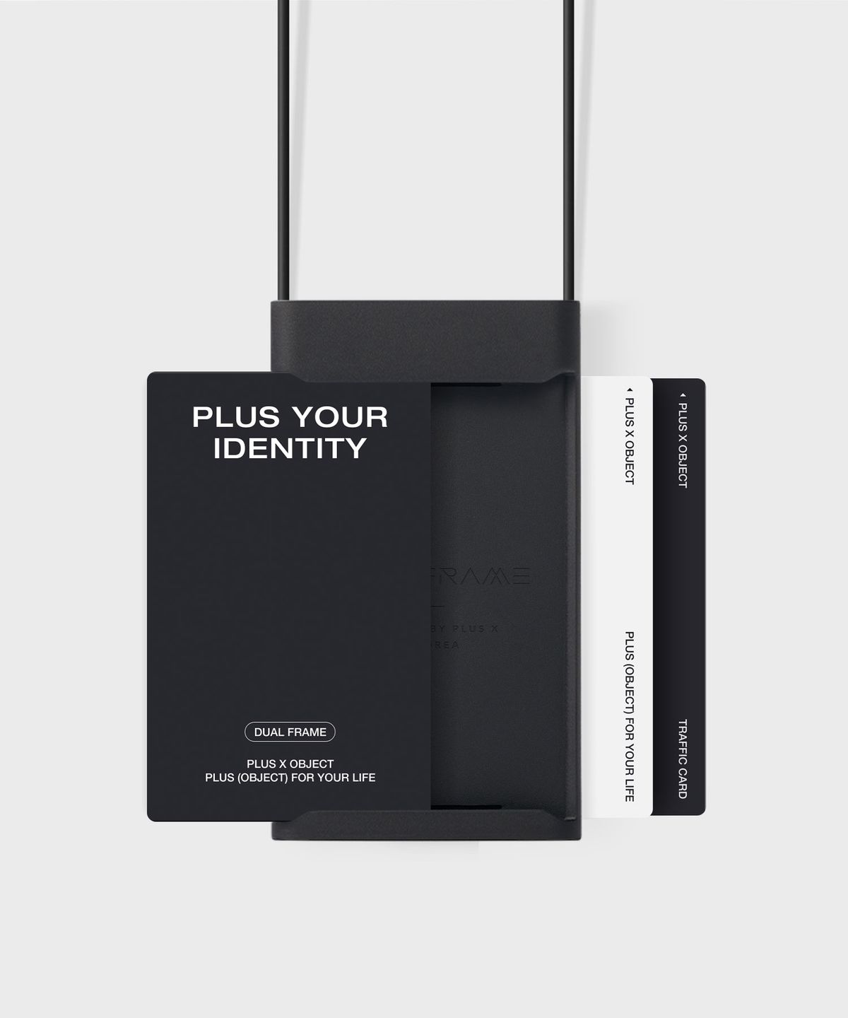 플러스엑스 오브젝트(PLUSX OBJECT) 듀얼프레임2.0 사원증 목걸이 카드홀더(웜블랙ALL)