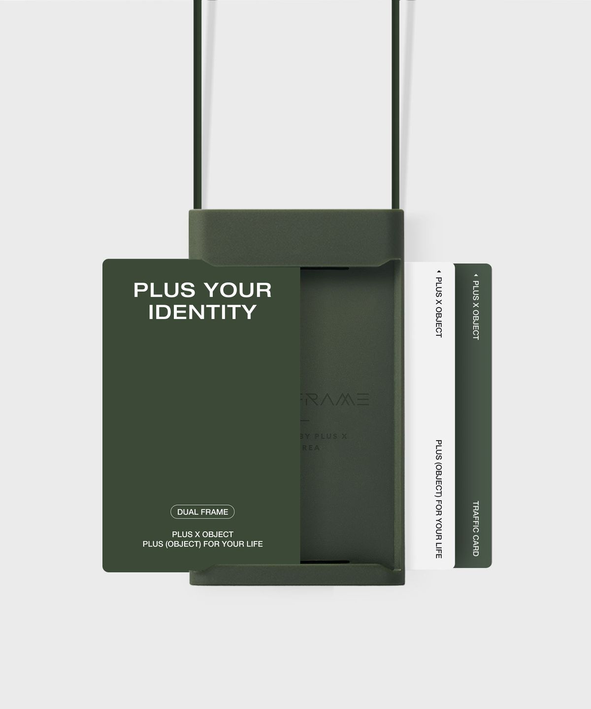 플러스엑스 오브젝트(PLUSX OBJECT) 듀얼프레임2.0 사원증 목걸이 카드홀더(올리브그린ALL)