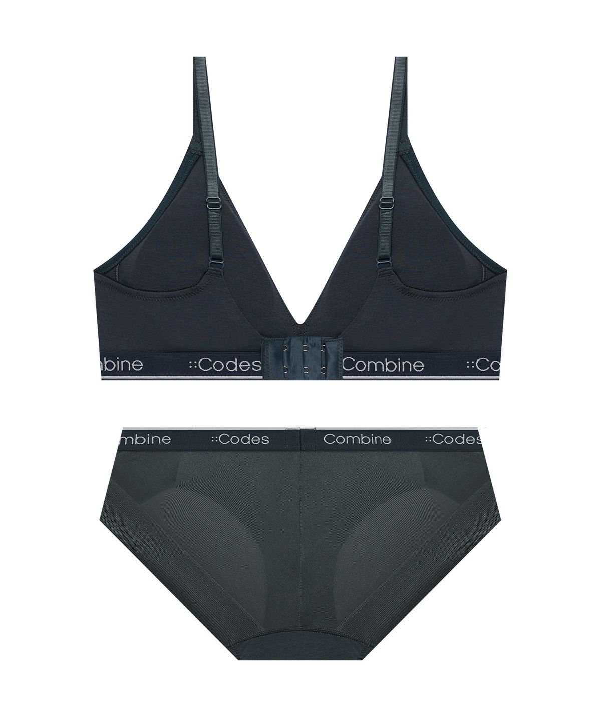 코데즈컴바인 이너웨어(CODES COMBINE INNERWEAR) 모달 슬림아웃밴드 브라렛 팬티세트_다크슬레이트그레이