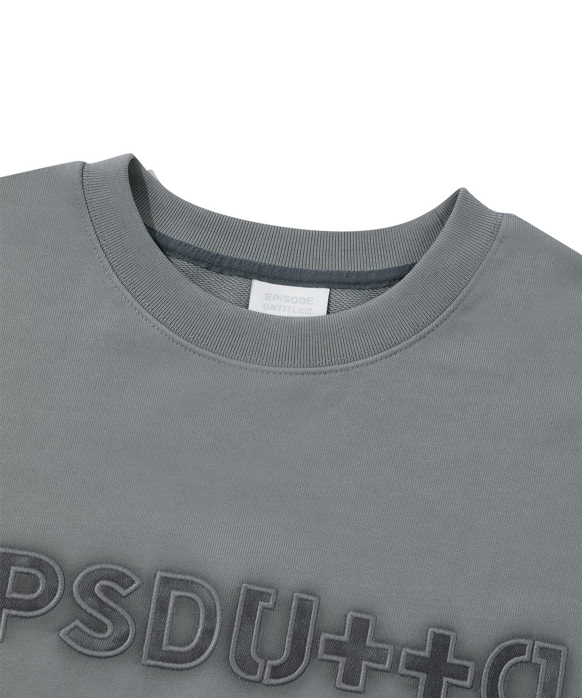 에피소드 언타이틀(EPISODE UNTITLED) APPLIQUE EMBROIDERY LOGO SWEATSHIRT_GREY BLUE