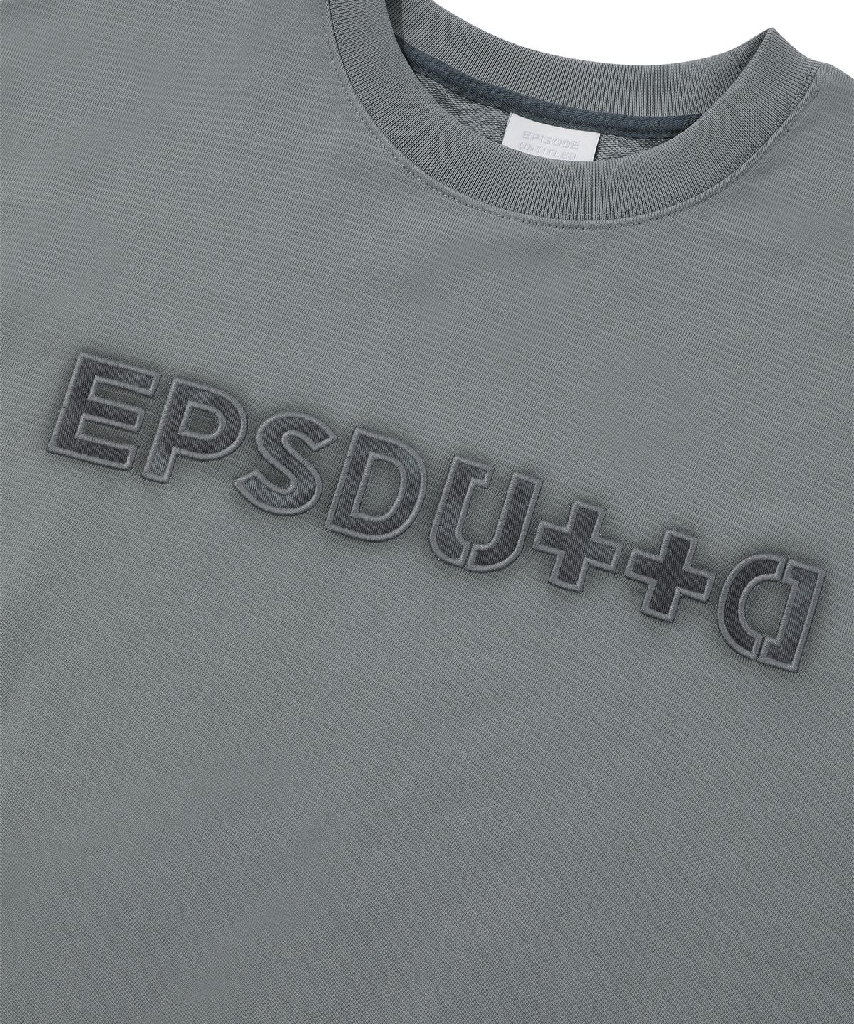 에피소드 언타이틀(EPISODE UNTITLED) APPLIQUE EMBROIDERY LOGO SWEATSHIRT_GREY BLUE