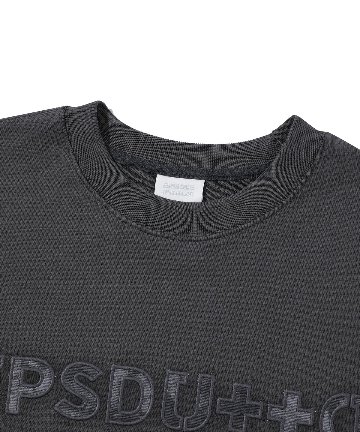 에피소드 언타이틀(EPISODE UNTITLED) APPLIQUE EMBROIDERY LOGO SWEATSHIRT_CHARCOAL