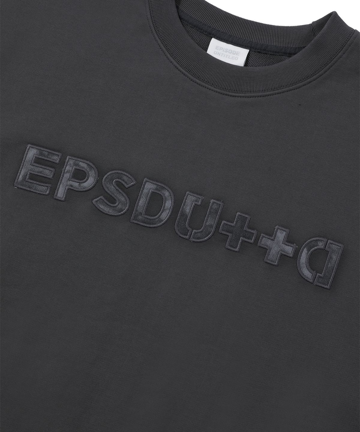 에피소드 언타이틀(EPISODE UNTITLED) APPLIQUE EMBROIDERY LOGO SWEATSHIRT_CHARCOAL