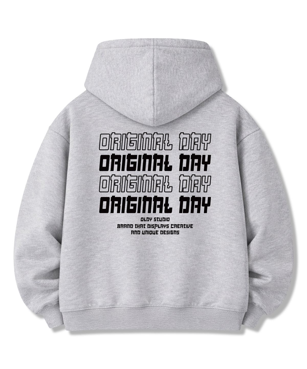 오리지널데이(ORIGINALDAY) 오리지널 컬러폰트 오버핏 쭈리 후드 티셔츠 남녀공용 Grey