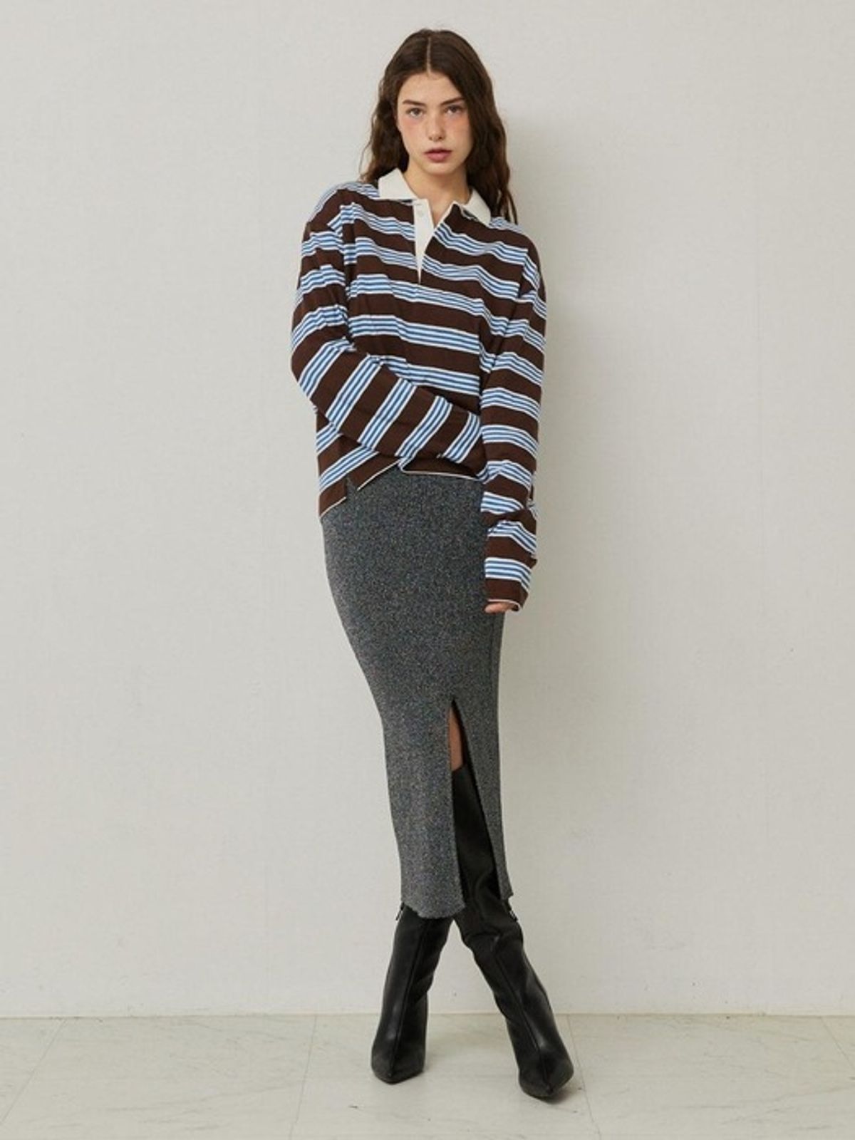 알엠알엔(RMRN) MULTI STRIPE RUGBY T-SHIRT