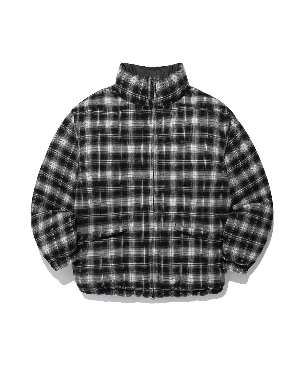 이스트쿤스트(ISTKUNST) FLANNEL REVERSIBLE PUFFER JACKET_BLACK(IK2EWMB900A)