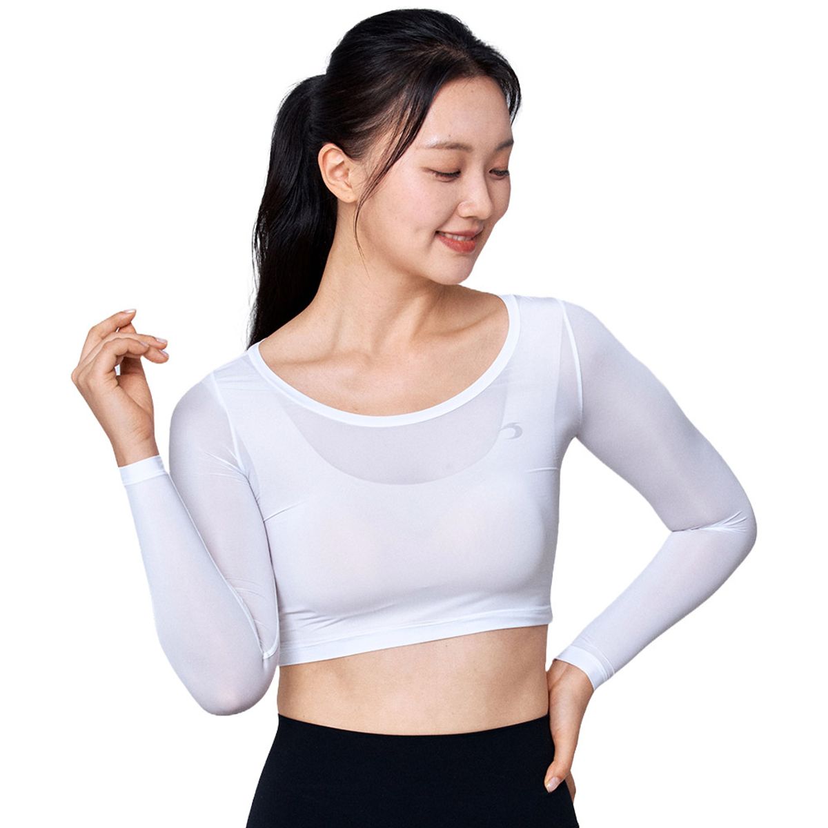 티에스스포츠(TS SPORTS) 여성골프이너웨어 U넥 백메쉬 크롭티