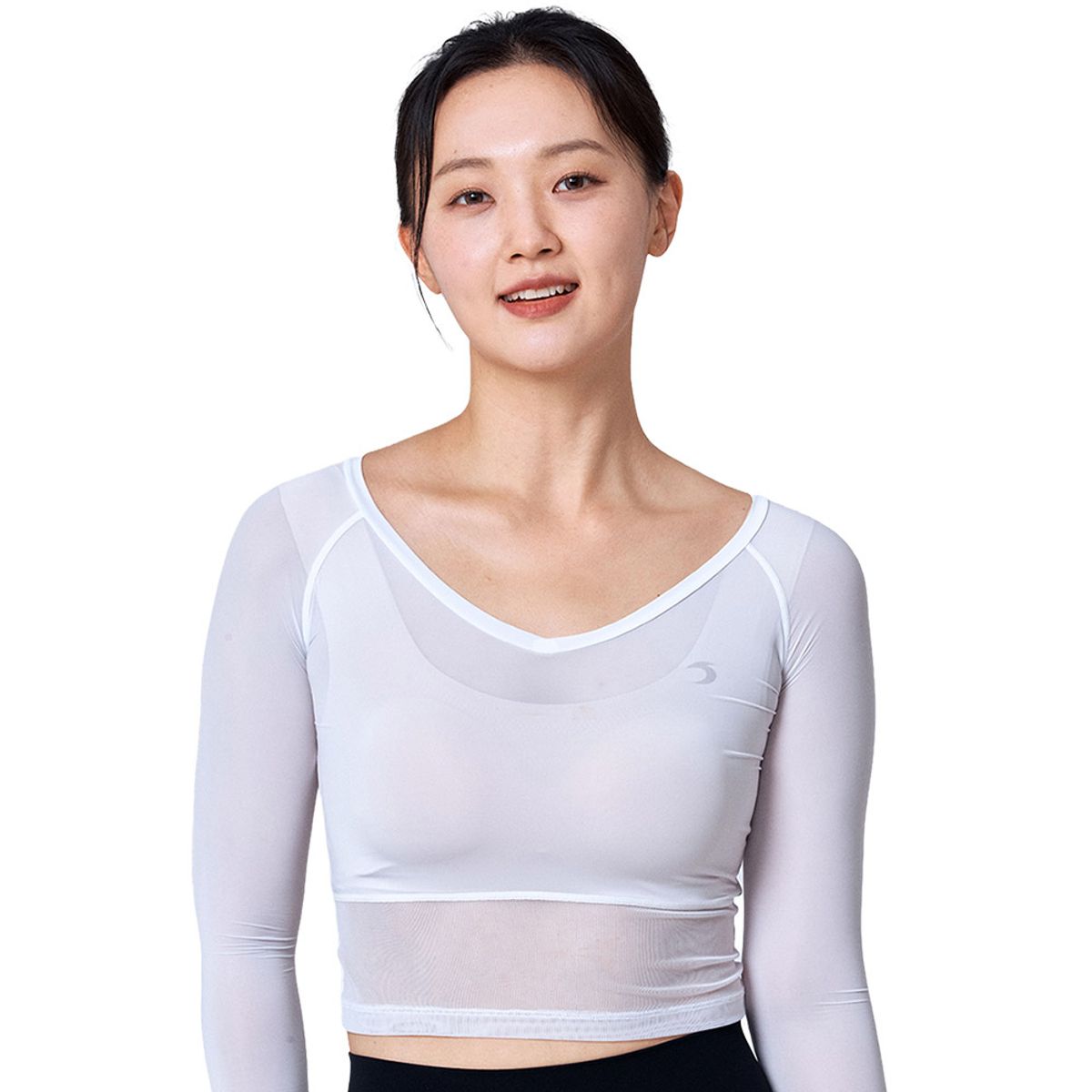 티에스스포츠(TS SPORTS) 여성 골프이너웨어 V넥 메쉬 크롭티