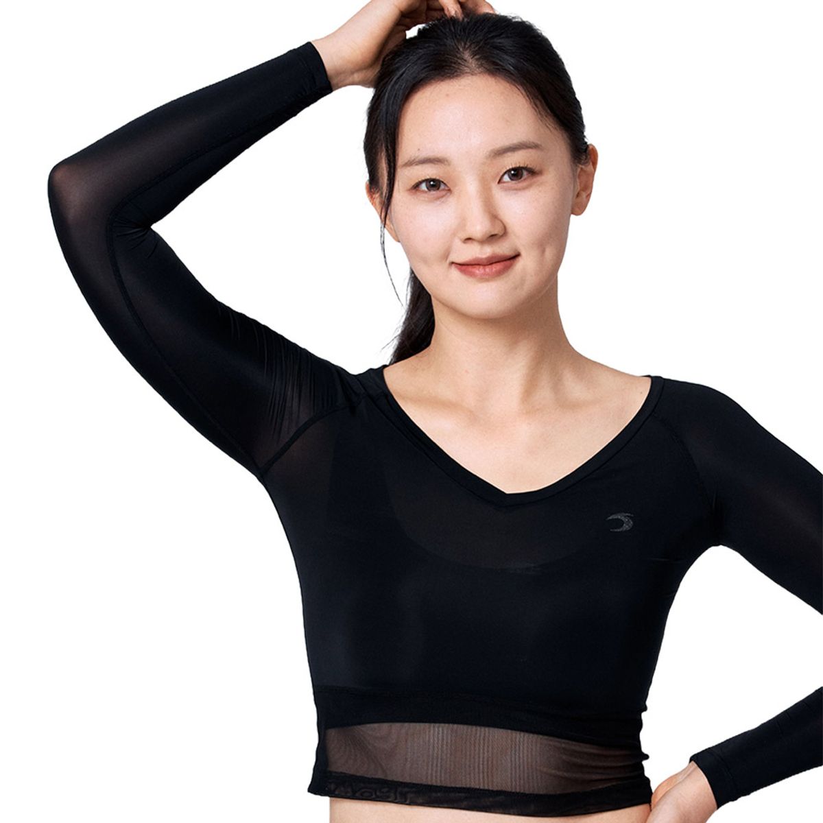 티에스스포츠(TS SPORTS) 여성 골프이너웨어 V넥 메쉬 크롭티