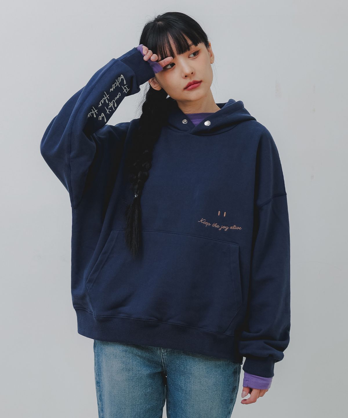 바켄(BAKKEN) Smile 후디 BK6794_네이비