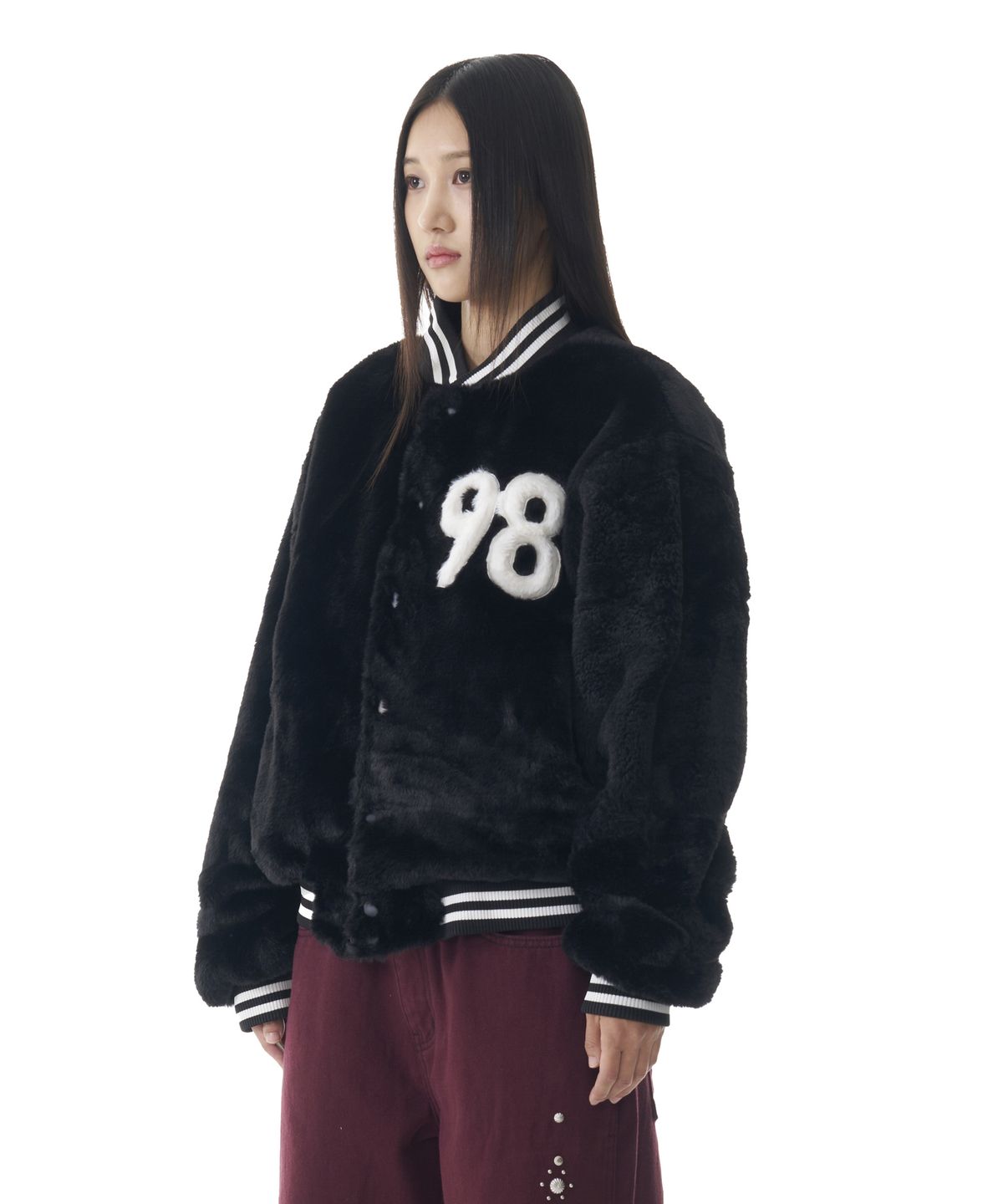 아캄(AAKAM) Furry 98 Varsity Jacket (Black)