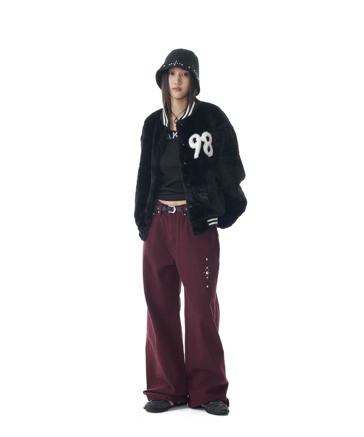아캄(AAKAM) Furry 98 Varsity Jacket (Black)