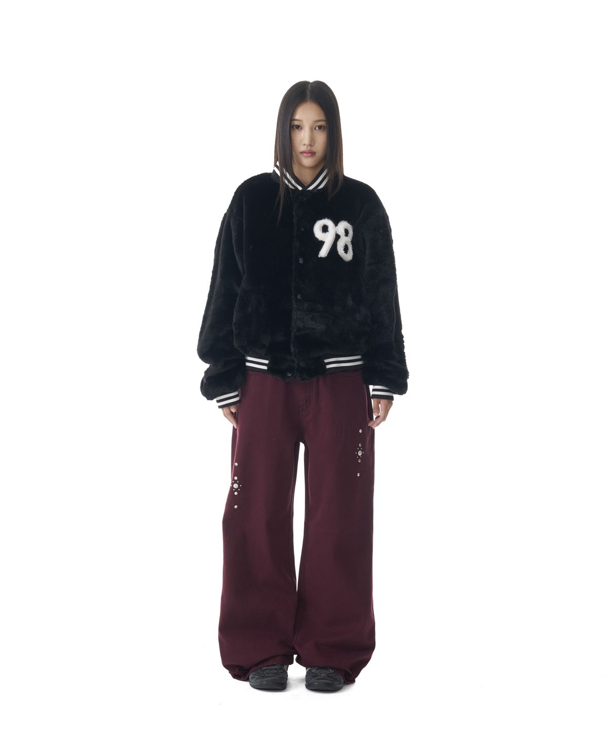 아캄(AAKAM) Furry 98 Varsity Jacket (Black)