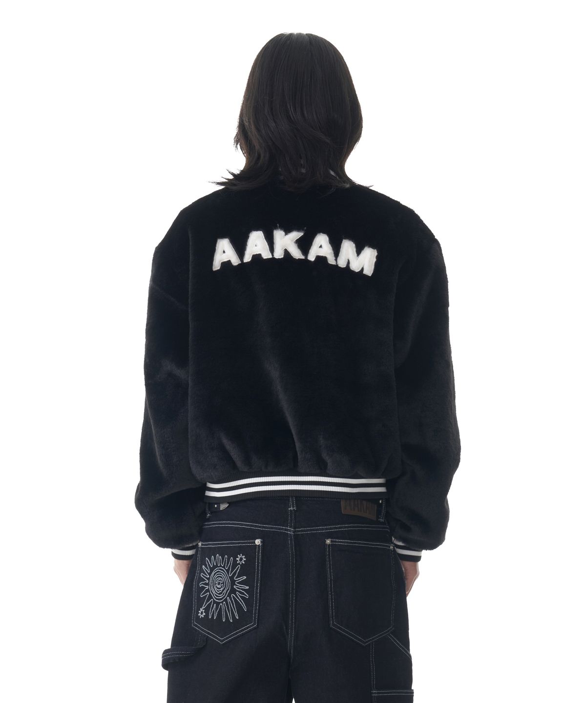아캄(AAKAM) Furry 98 Varsity Jacket (Black)