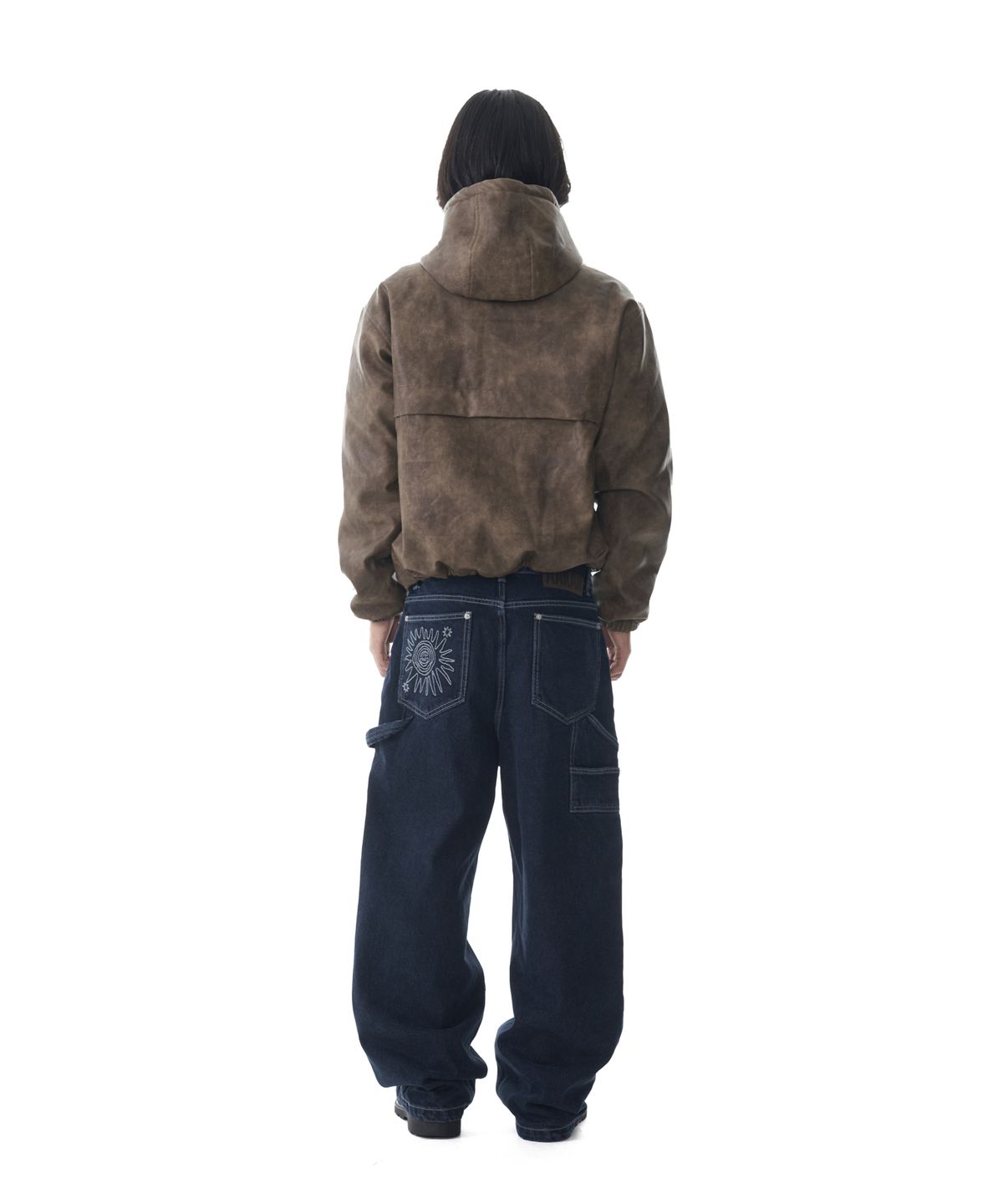 아캄(AAKAM) Leather Puffer Jacket (Brown)