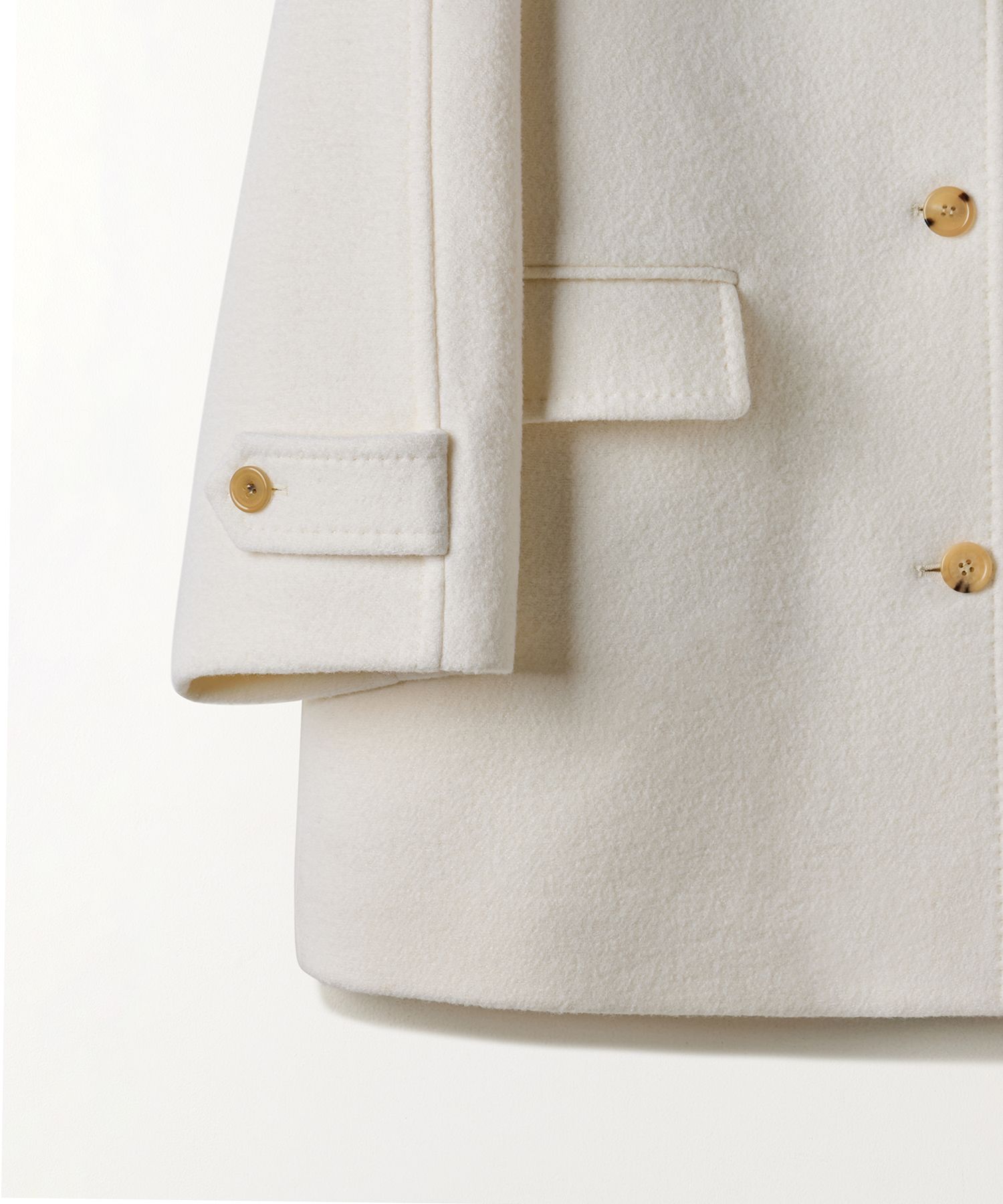 TTUDEMENT ■ CLASSIC WOOL HALF COAT CLASSIC WOOL HALF COAT CREAM - TTUDEMENT