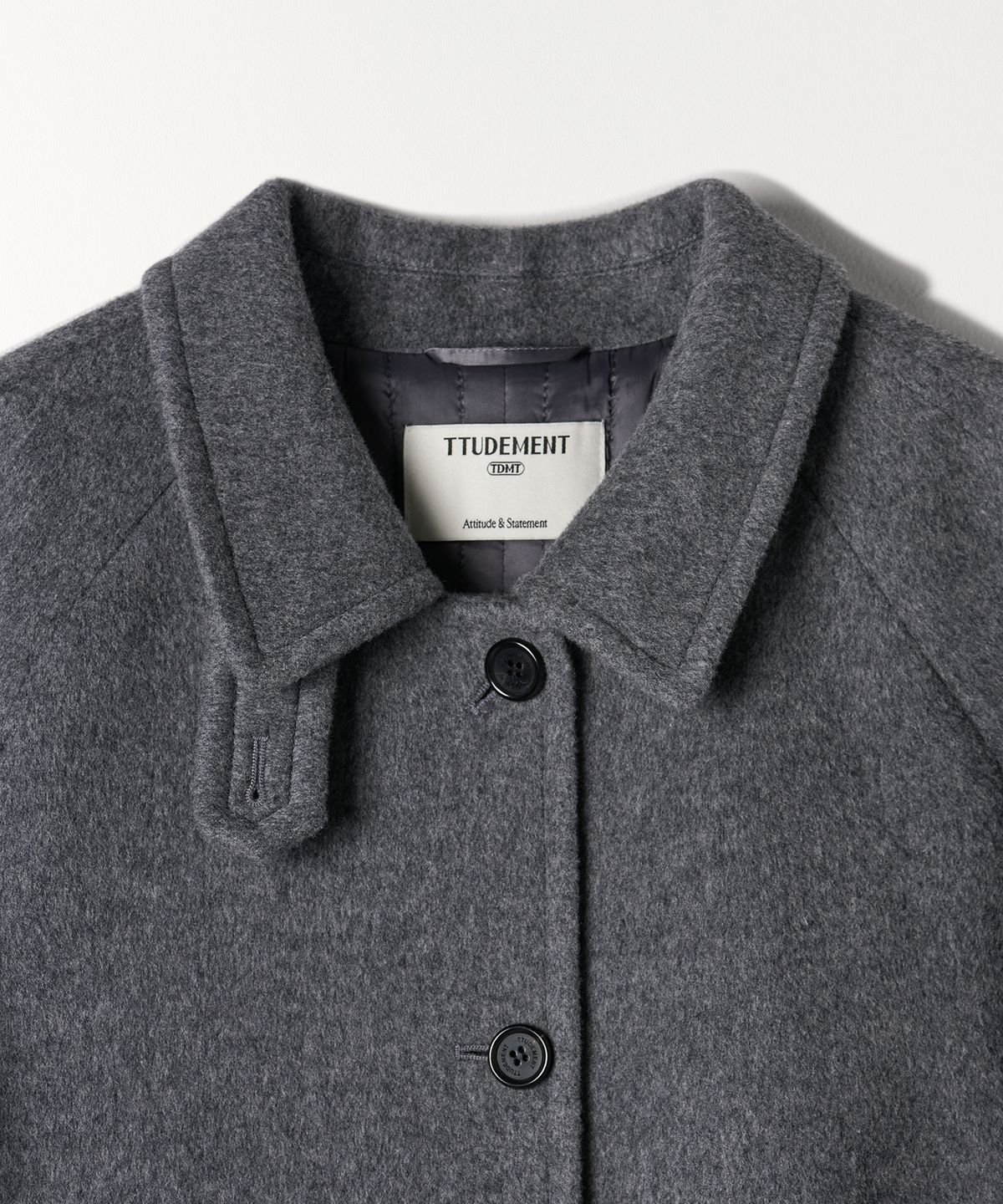 튜드먼트(TTUDEMENT) BALMACAAN WOOL COAT MELANGE GREY