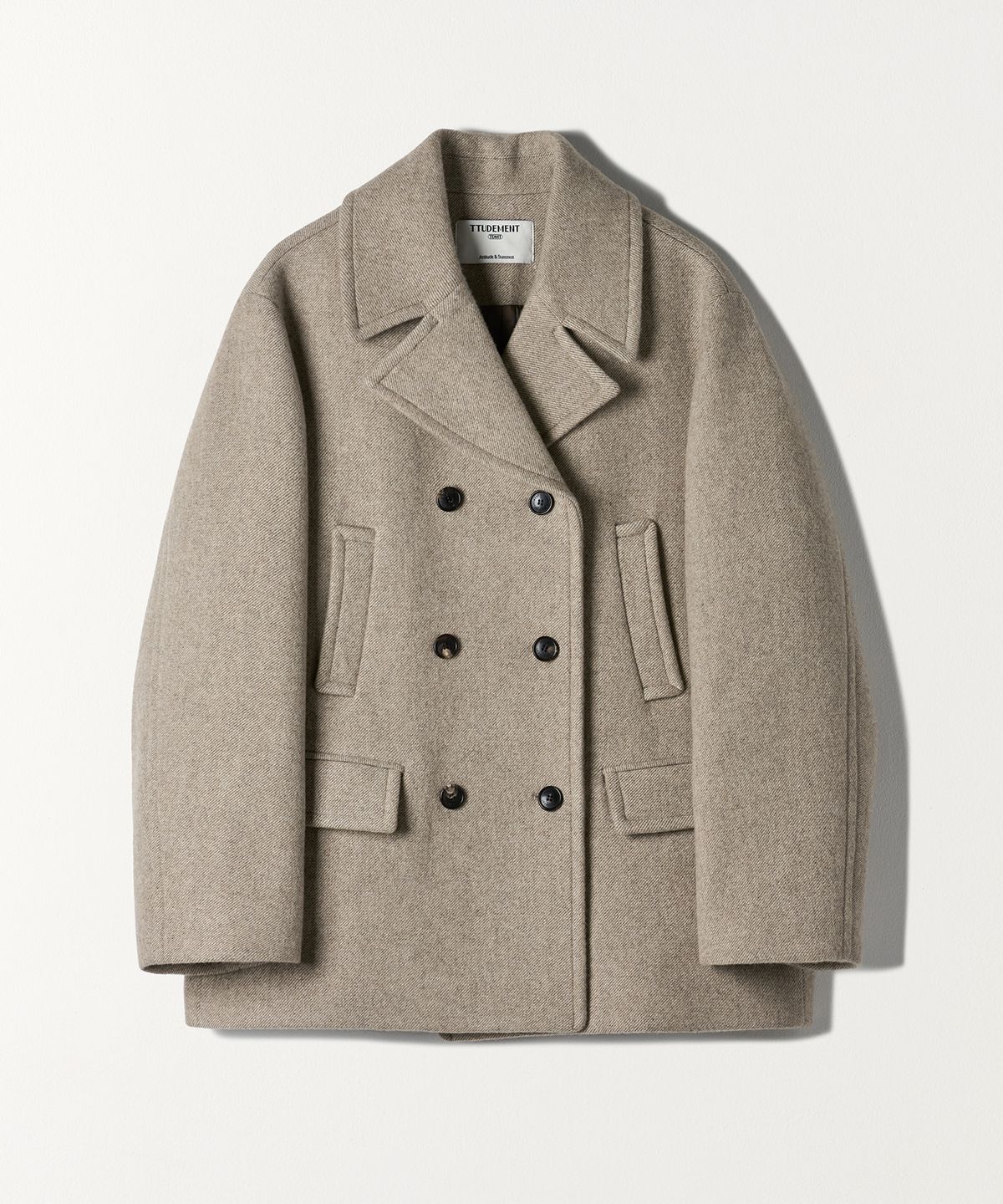 튜드먼트(TTUDEMENT) WOOL BLENDED PEACOAT MOCHA