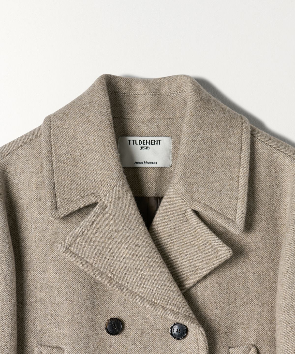 튜드먼트(TTUDEMENT) WOOL BLENDED PEACOAT MOCHA