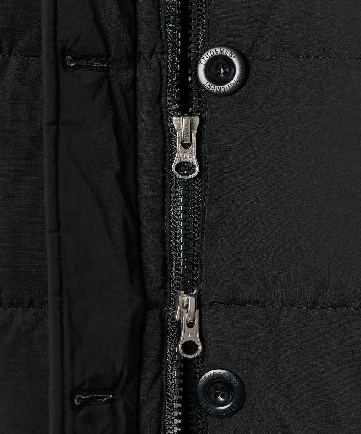 튜드먼트(TTUDEMENT) FUR COLLAR DOWN JUMPER BLACK