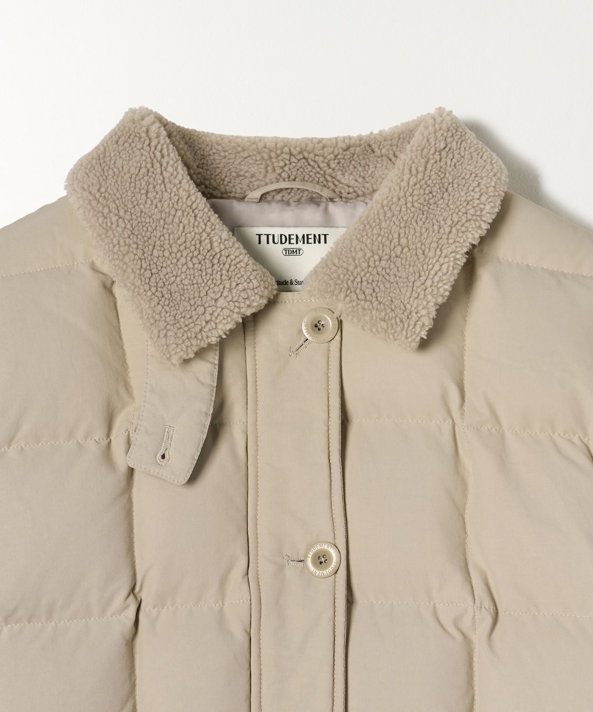 튜드먼트(TTUDEMENT) FUR COLLAR DOWN JUMPER BEIGE