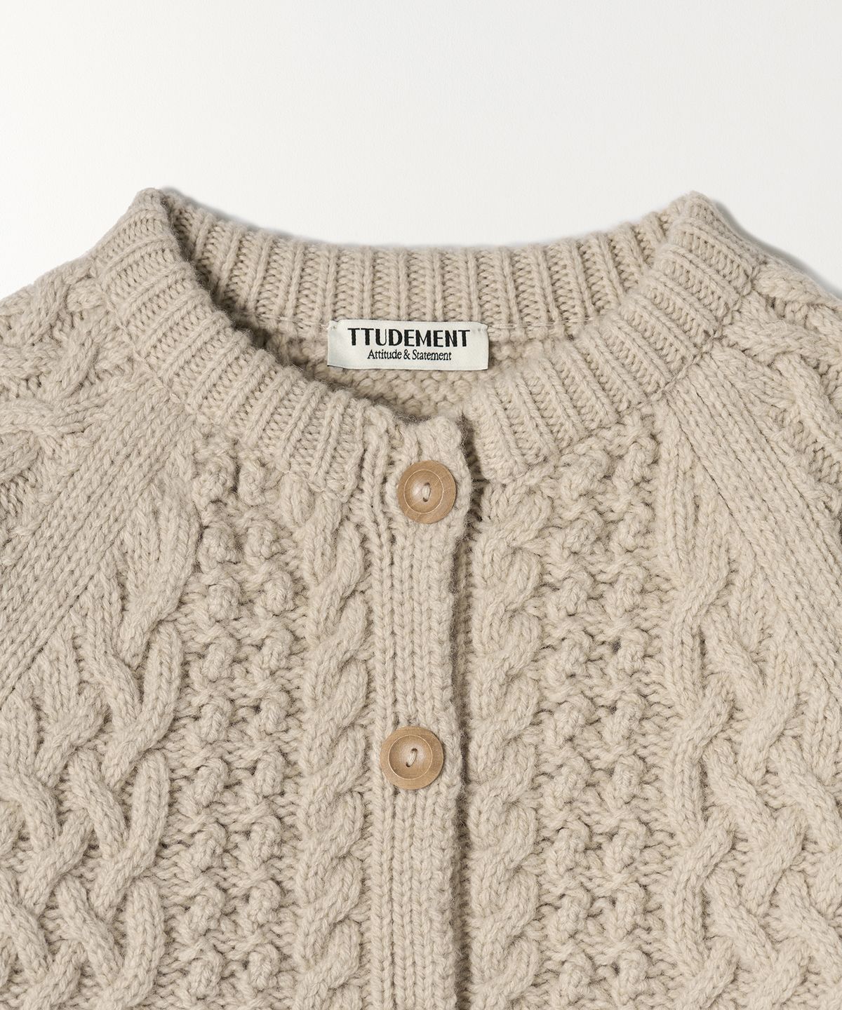튜드먼트(TTUDEMENT) CABLE CARDIGAN OATMEAL