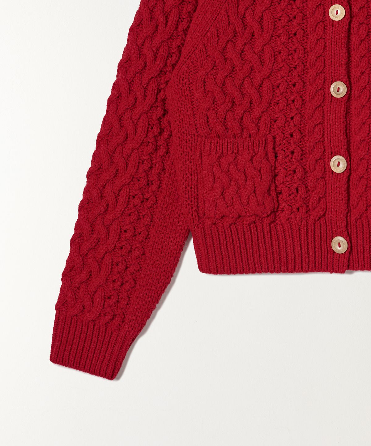 튜드먼트(TTUDEMENT) CABLE CARDIGAN RED