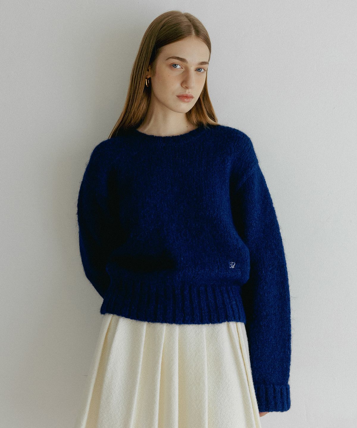 튜드먼트(TTUDEMENT) ALPACA ROUND PULLOVER BLUE