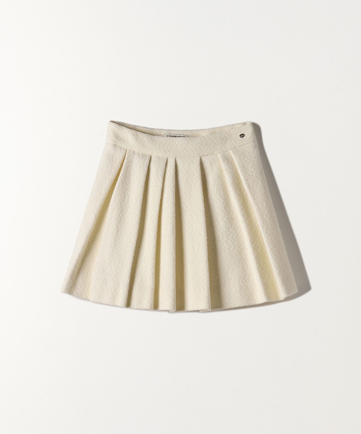 튜드먼트(TTUDEMENT) TWEED PINTUCK MINI SKIRT IVORY