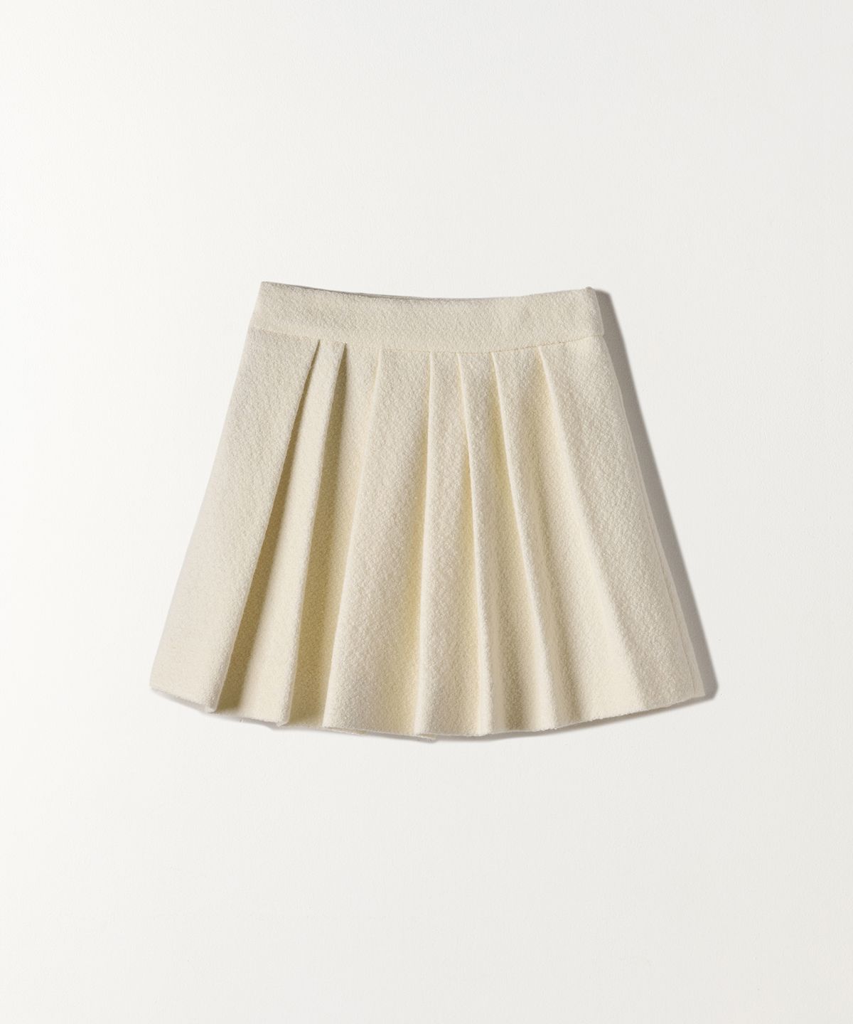 튜드먼트(TTUDEMENT) TWEED PINTUCK MINI SKIRT IVORY