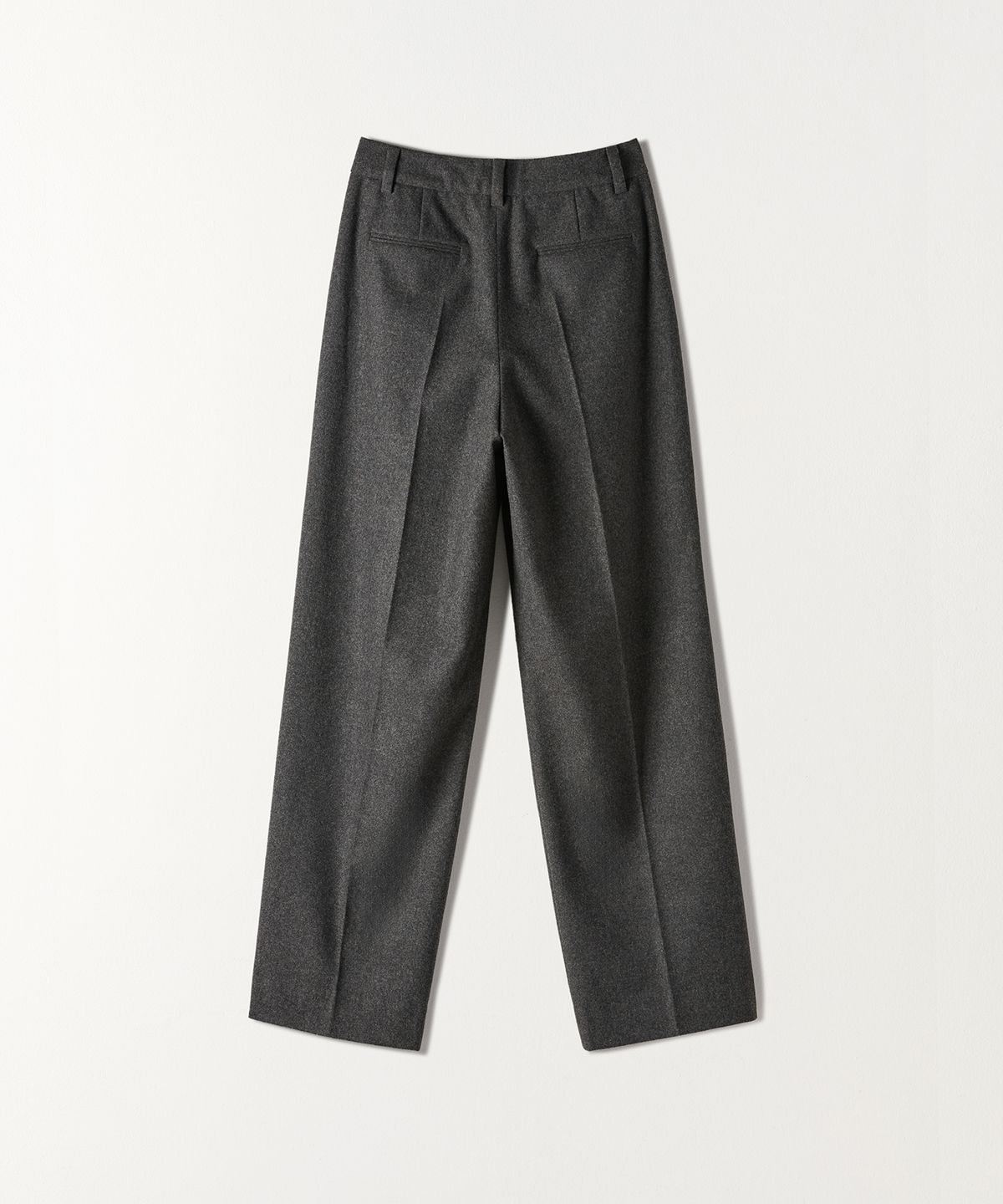 튜드먼트(TTUDEMENT) WOOL ONE-TUCK WIDE SLACKS CHARCOAL