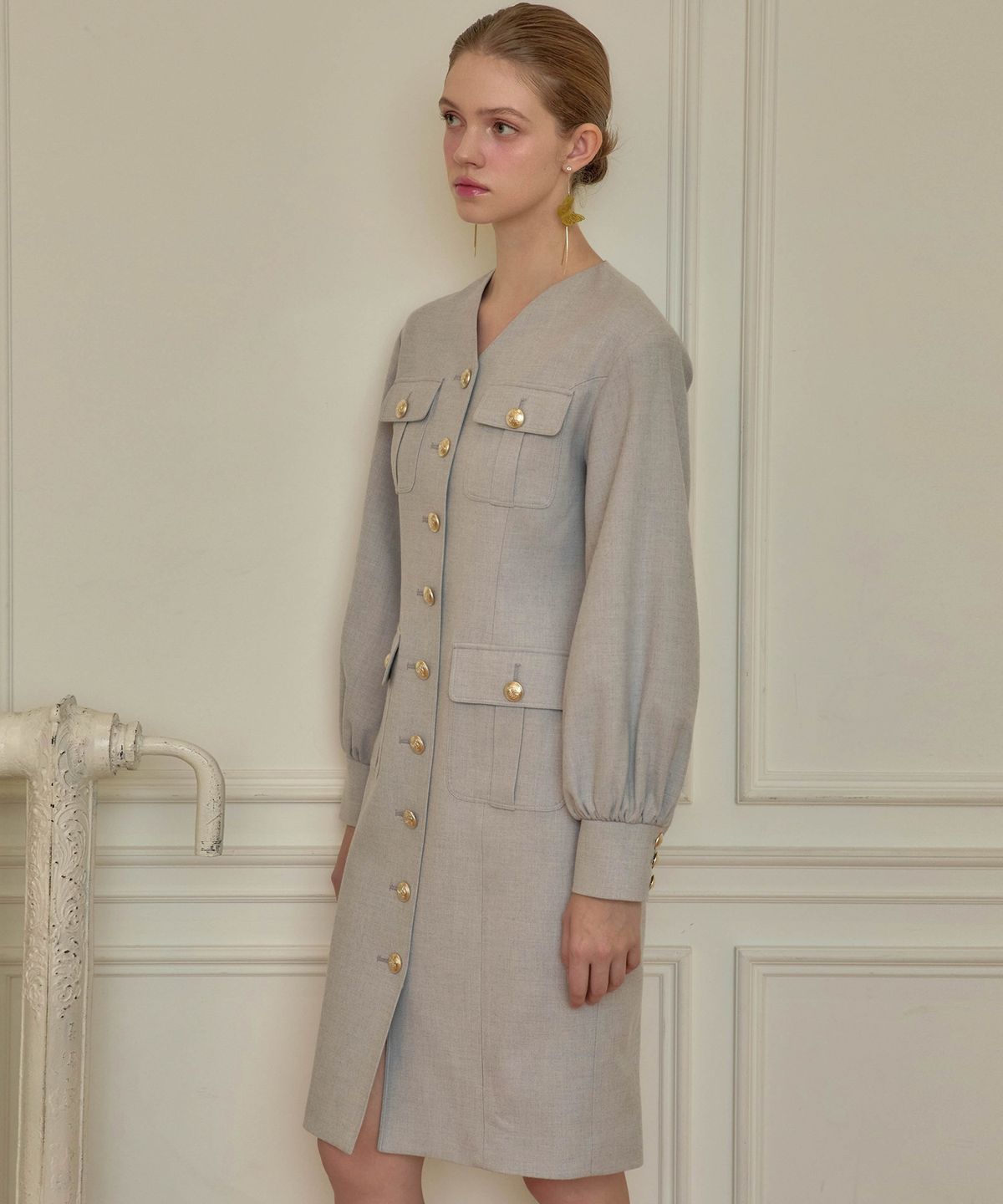 쥴리앤칼라(JULIY&CALLA) 24 FW 칼라94 에투알 벌룬 원피스 그레이