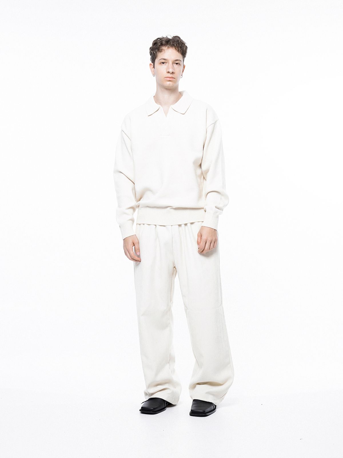 챈세스노이(CHANCE'S NOI) Jacquard String Rug Pants - Ivory /M243PT02IV