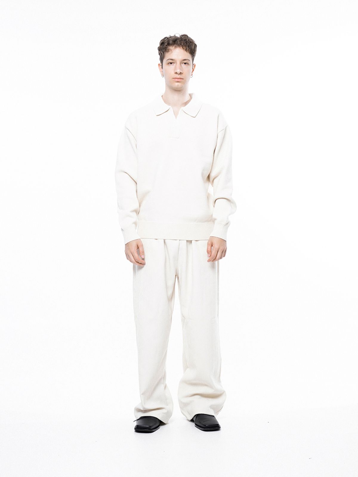 챈세스노이(CHANCE'S NOI) Jacquard String Rug Pants - Ivory /M243PT02IV