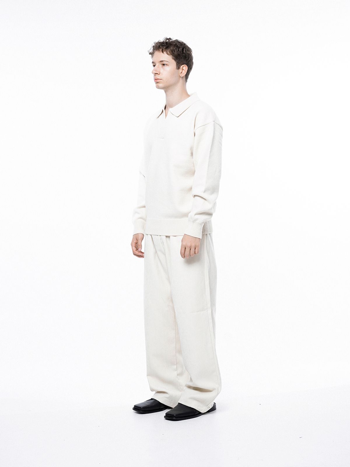챈세스노이(CHANCE'S NOI) Jacquard String Rug Pants - Ivory /M243PT02IV