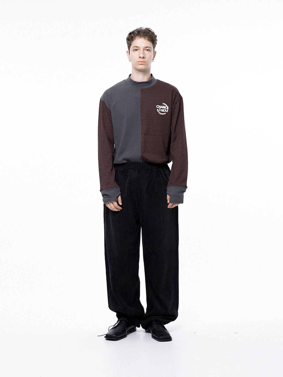 챈세스노이(CHANCE'S NOI) Jacquard String Rug Pants - Black /M243PT02BK