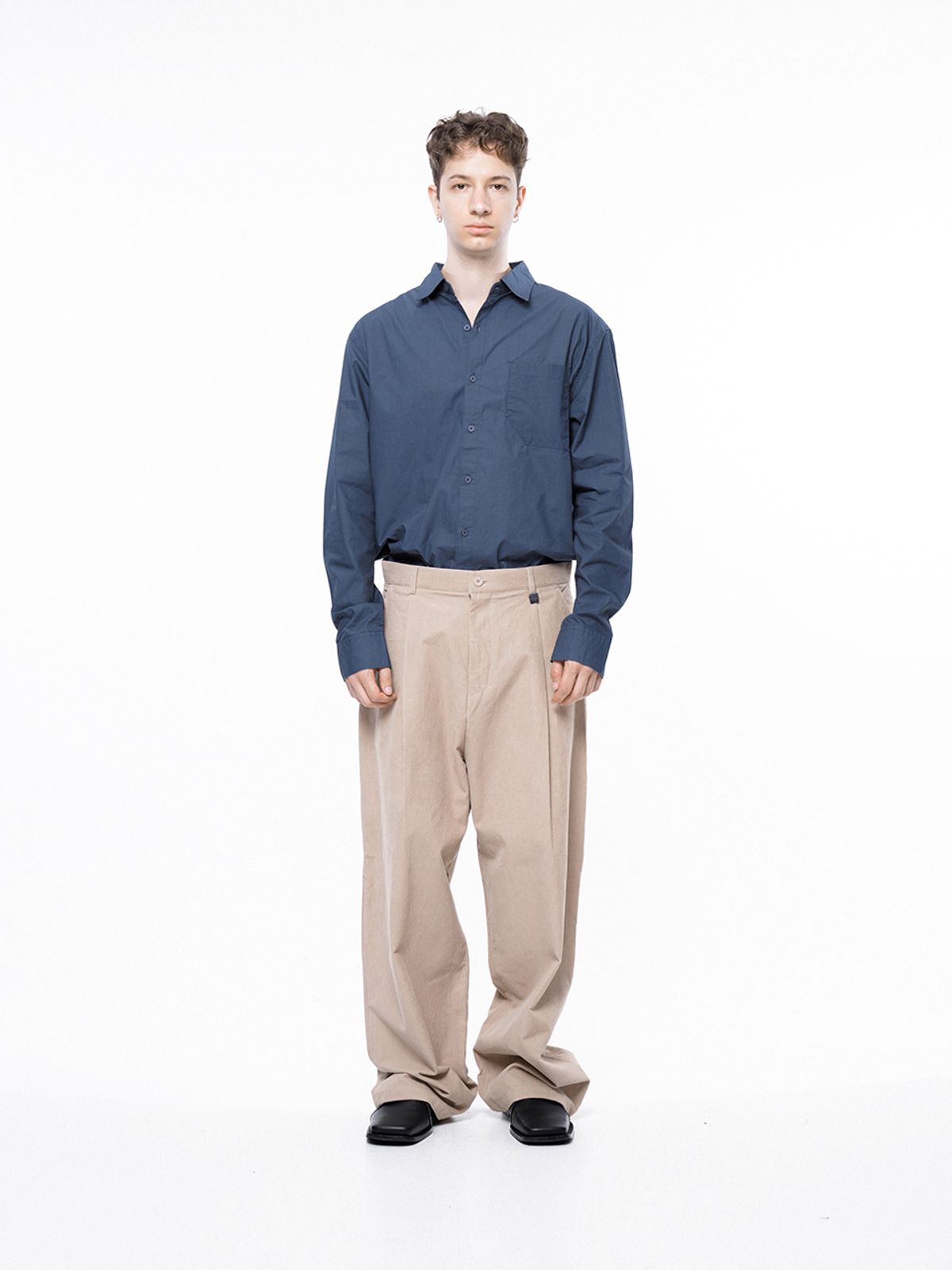 챈세스노이(CHANCE'S NOI) Corduroy One-tuck Wide Pants - Beige /M243PT01BE