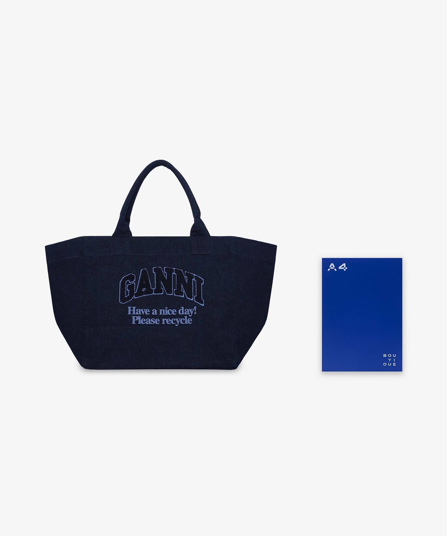 ★Ganni★ XXL Denim Shopper Bag Dark Navy A6278642 MUSINSA | GANNI XXL Denim Shopper Bag - Dark Navy / A6278642