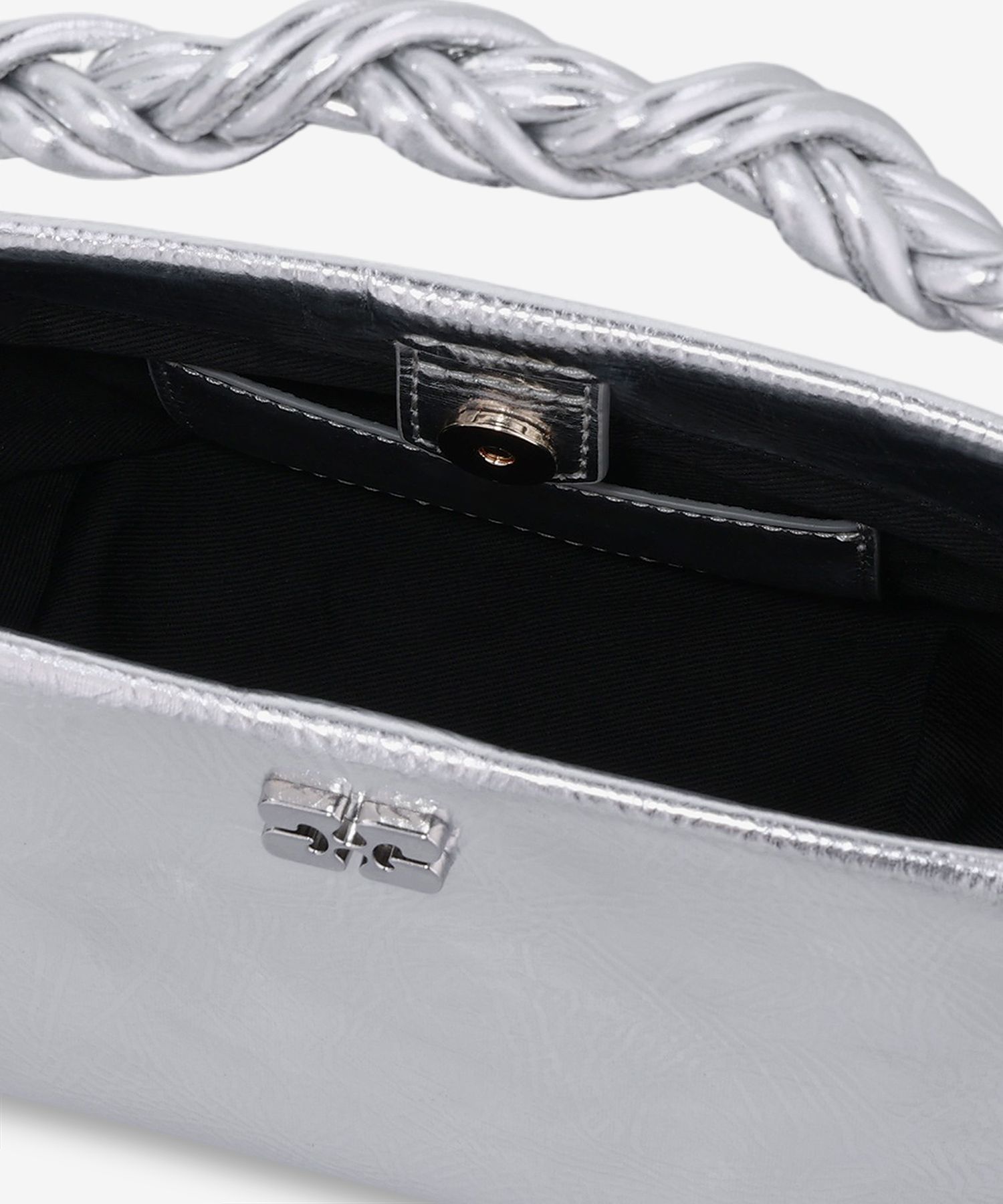 ★Ganni★ Mini Gani Bou llic Crossbody Bag Silver A65950 MUSINSA | GANNI Mini Gani Bou Metallic Crossbody Bag