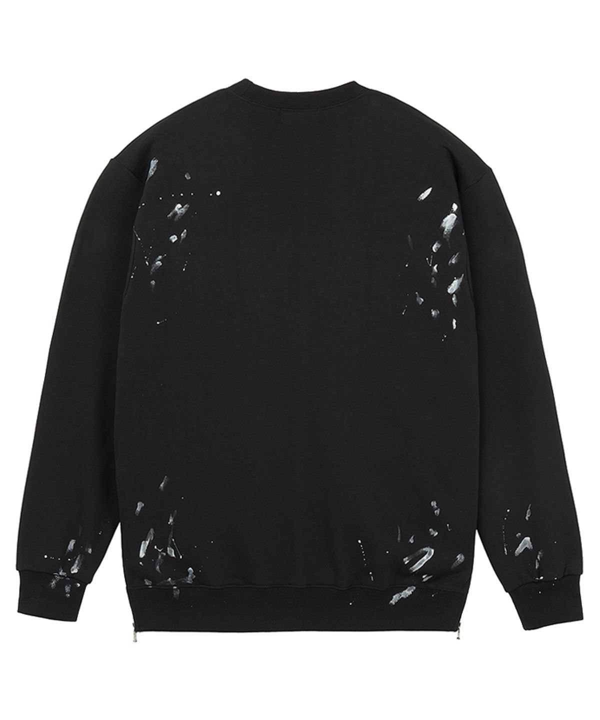스트라이크(STRIKE) Studded Splatter Paint Zippers Sweatshirt (BLACK)