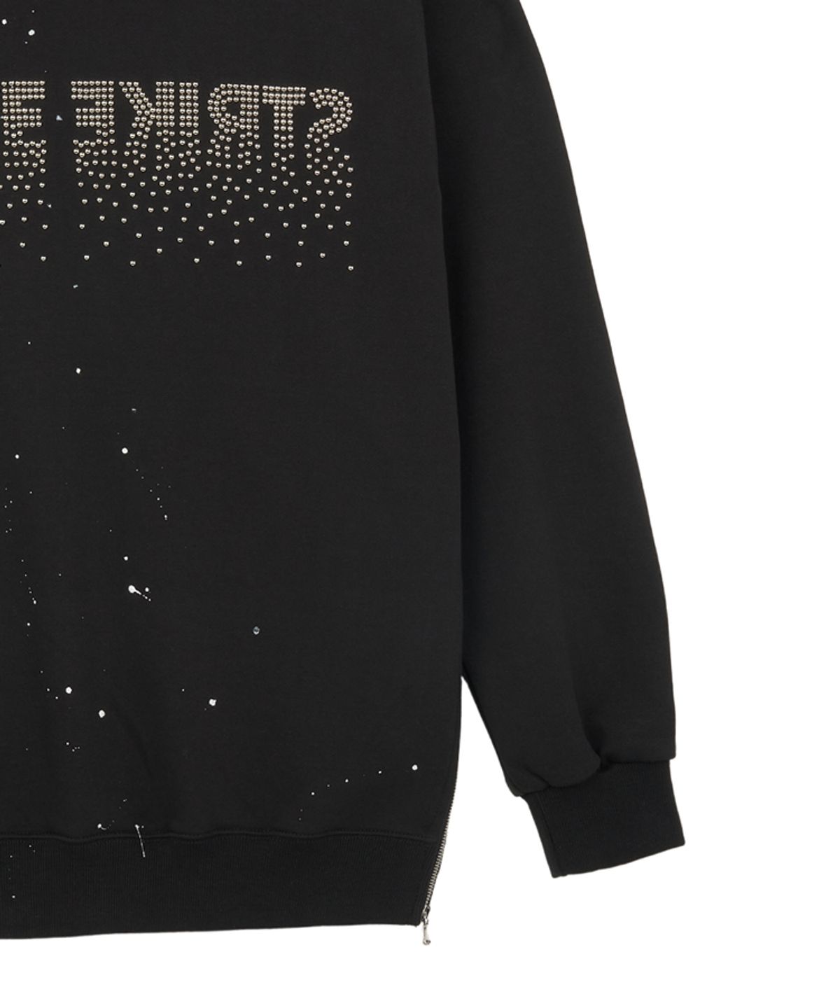 스트라이크(STRIKE) Studded Splatter Paint Zippers Sweatshirt (BLACK)