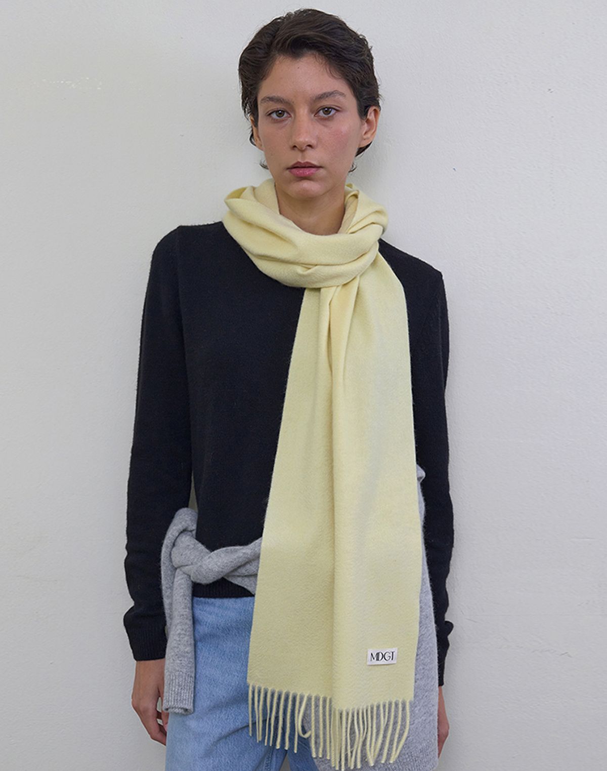 엠디지티(MDGT) Woven Scarf Solid  Lemon