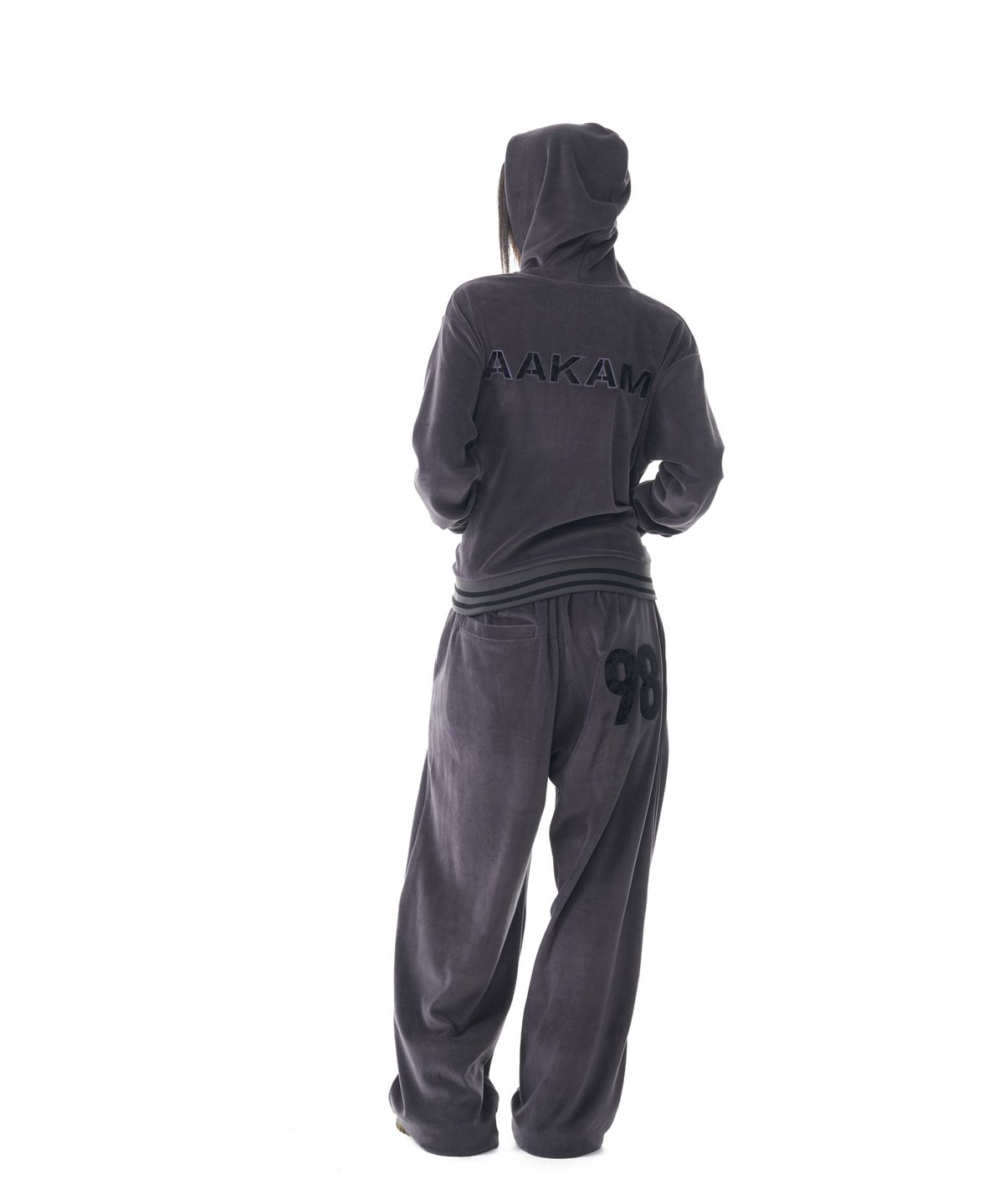 아캄(AAKAM) 98 Patch Velour Pants (Dark Gray)