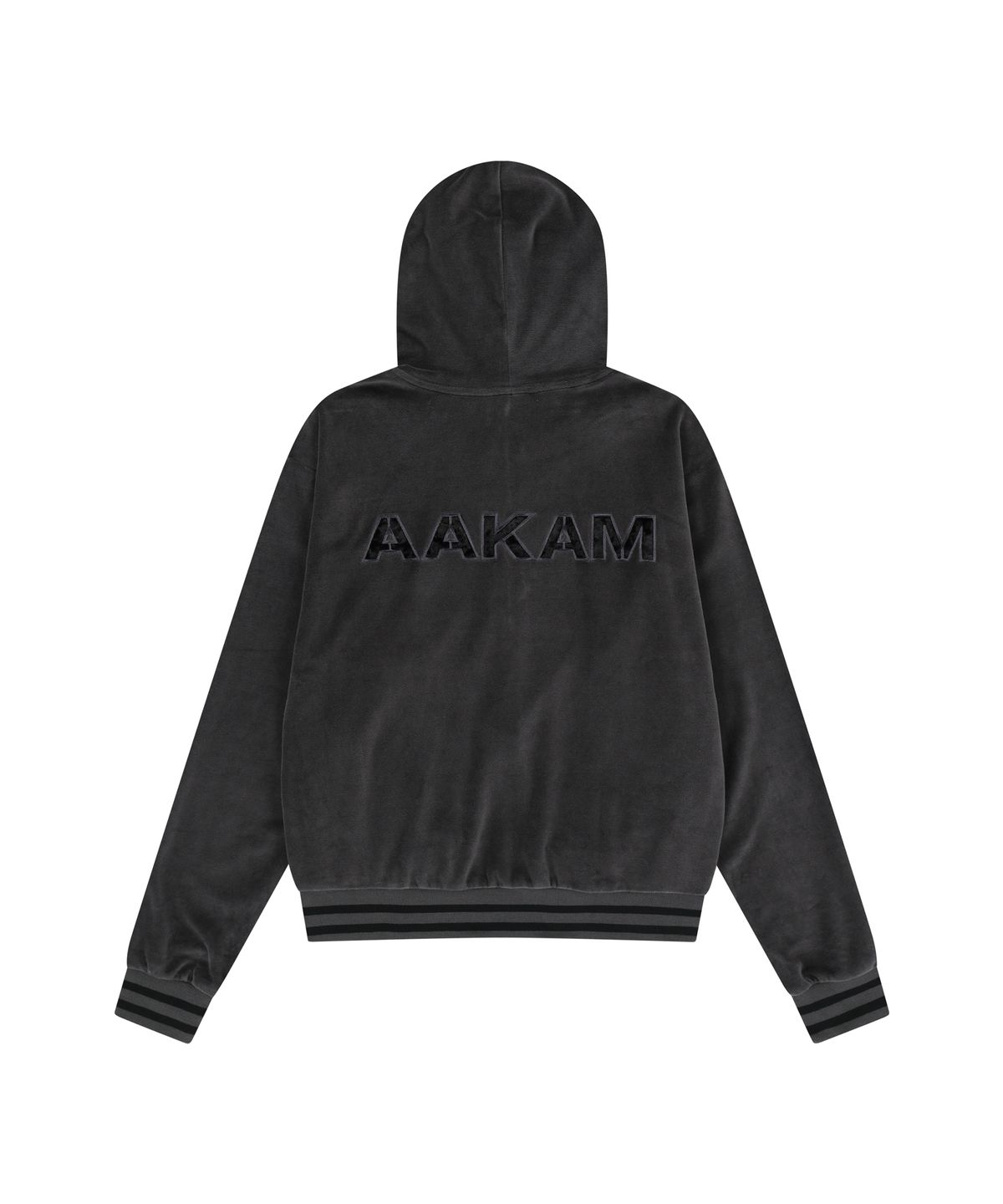아캄(AAKAM) 98 Patch Velour Zip-Up Hoodie (Dark Gray)