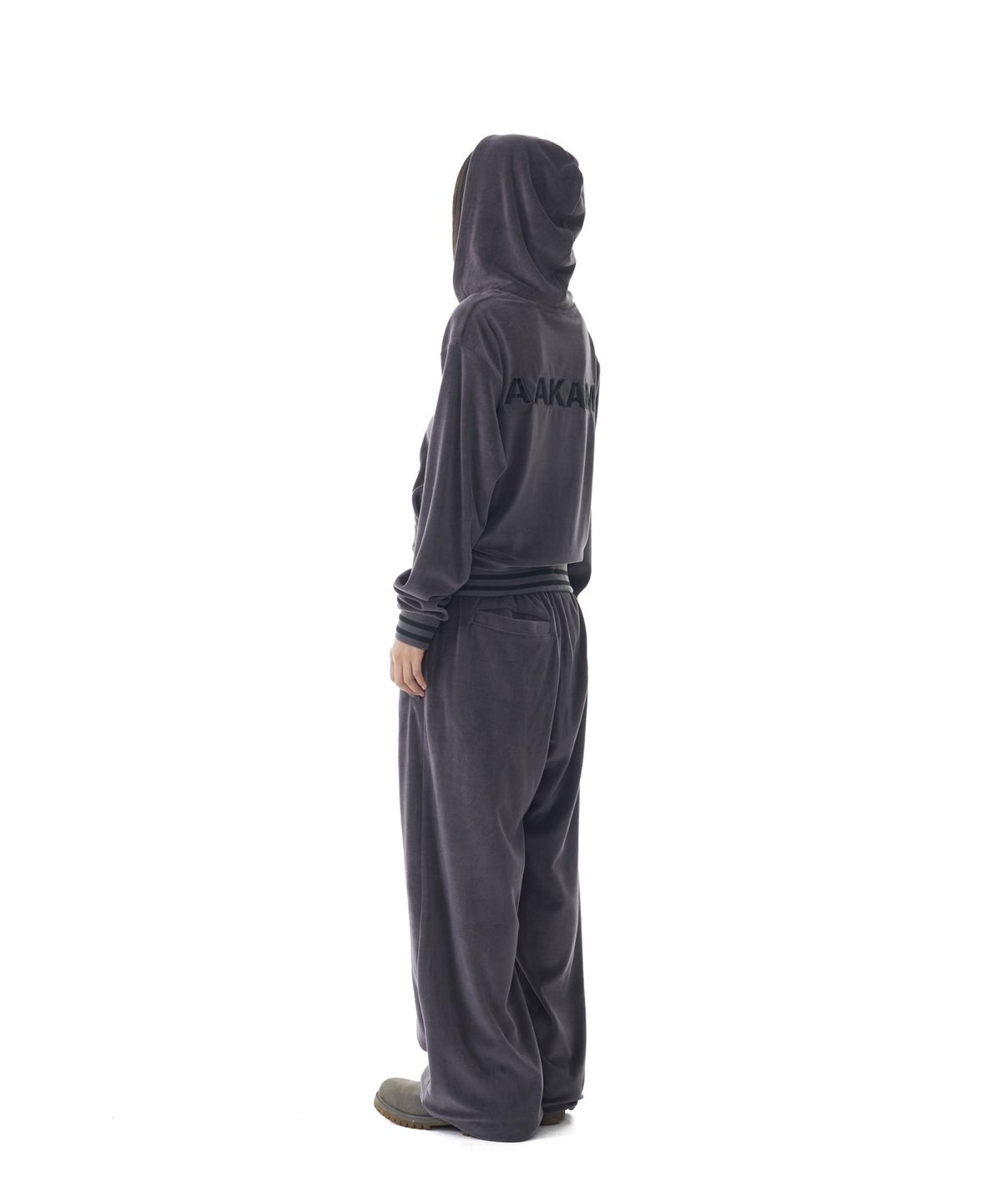 아캄(AAKAM) 98 Patch Velour Zip-Up Hoodie (Dark Gray)