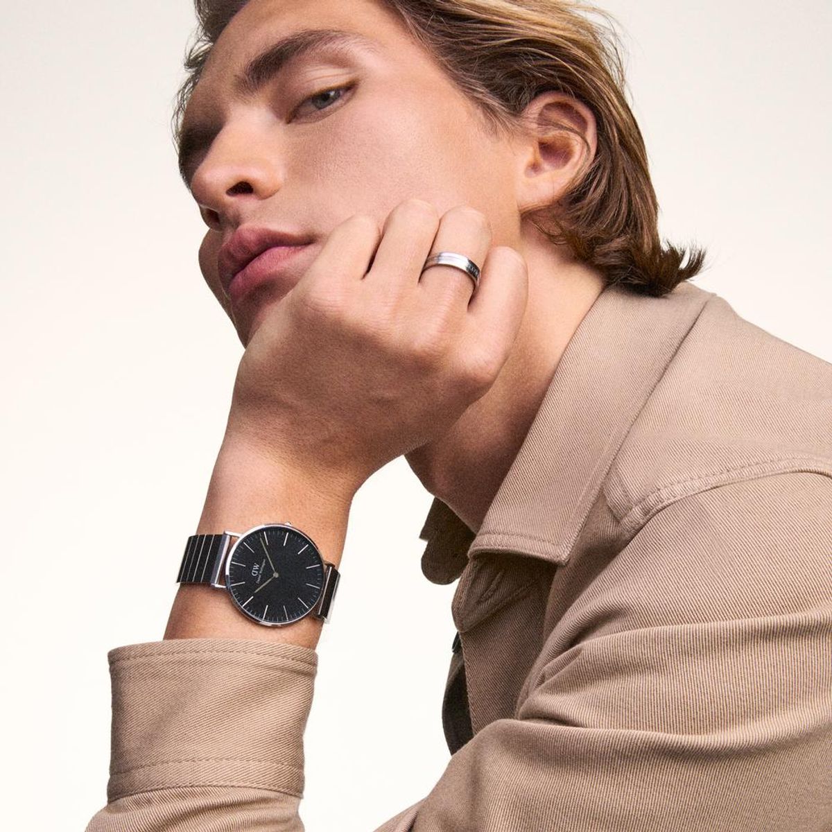 다니엘 웰링턴(DANIEL WELLINGTON) CLASSIC PIANO LINK ONYX SILVER 남자 메탈시계